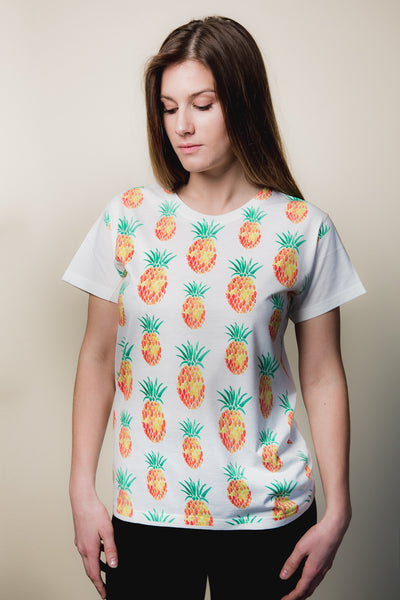 Women's Pineapple Print Tee - Haberdasher - Clothing Boutique
