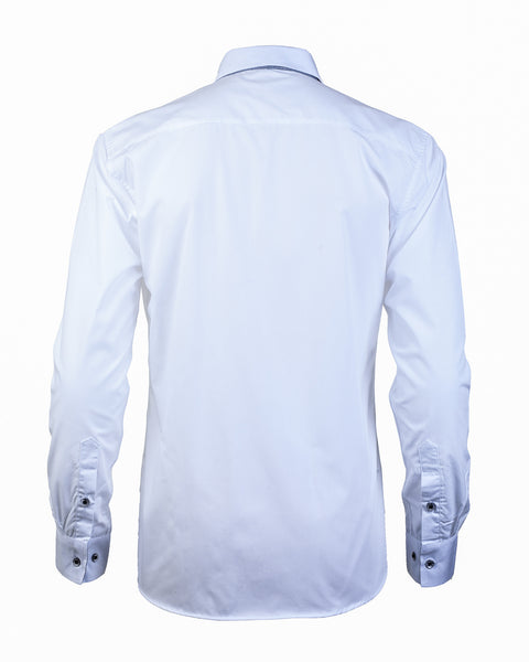 Cutaway Collar White Long Sleeve Shirt - Haberdasher - Clothing Boutique